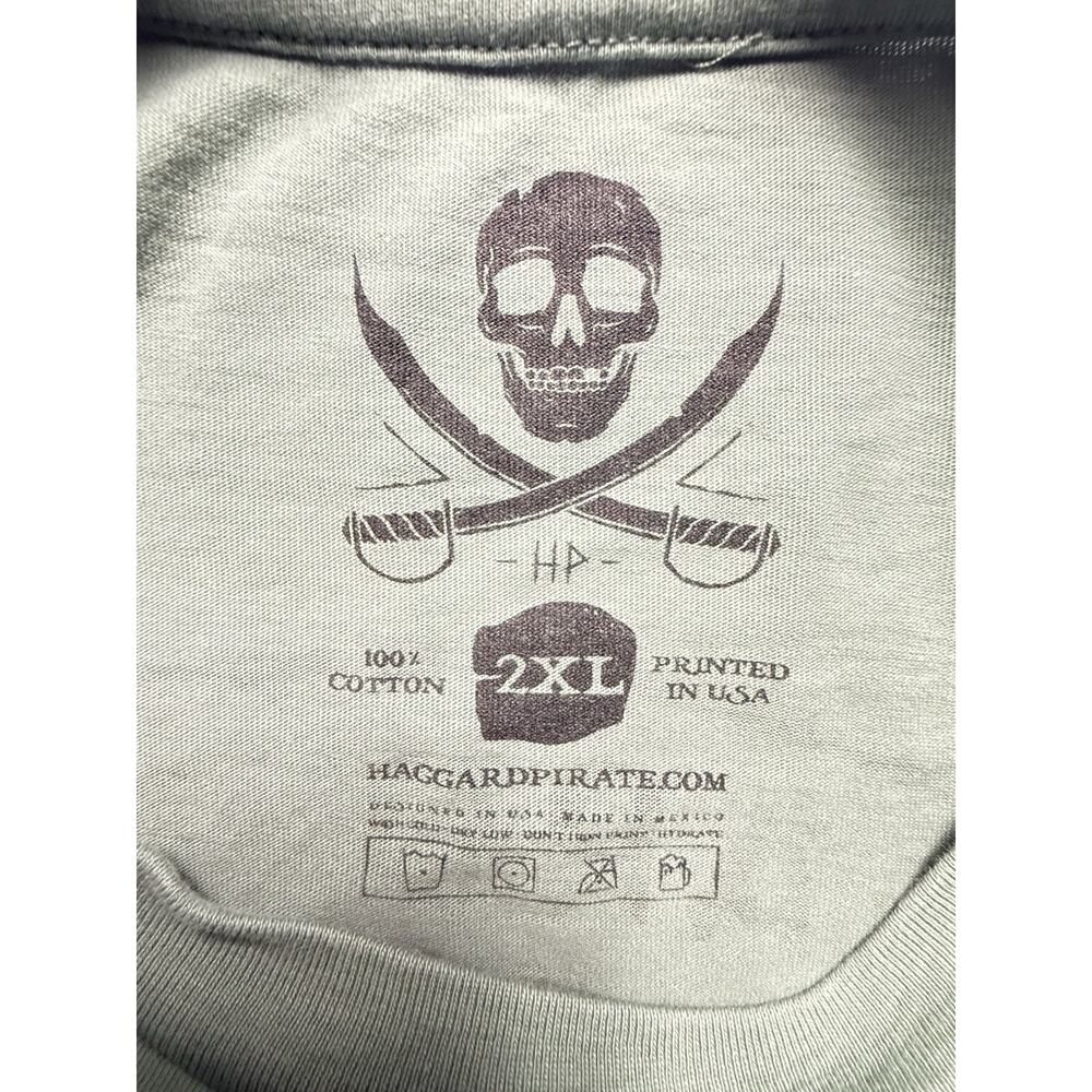 Haggard Pirate 2XL Support Your Local Pirate Skull Graphic T-Shirt Rare - Picture 5 of 8